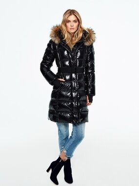 Excellent condition SAM Infinity Down Jacket size XS in beautiful shiny black